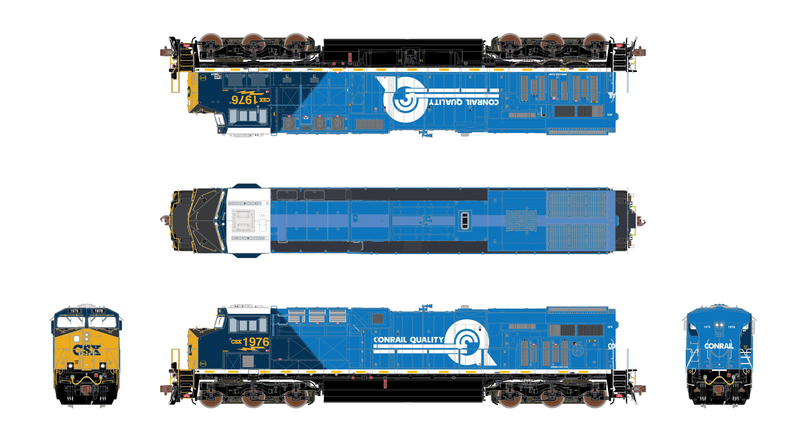 ScaleTrains Rivet 39908 HO Scale GE ES44AH GEVo Conrail Heritage CSX 1976