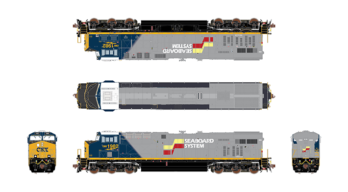 ScaleTrains Rivet 39910 HO Scale GE ES44AH GEVo Seaboard Heritage CSX 1982