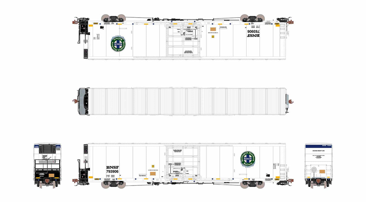 ScaleTrains Rivet 40153 HO Scale 82' 7111 Mechanical Reefer with Sound (Conspicuity) BNSF 794023