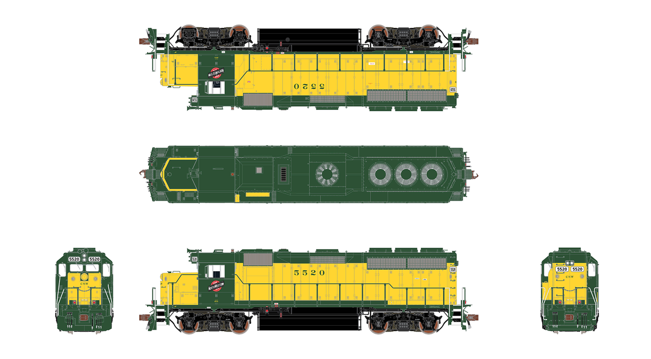 ScaleTrains Rivet 40172 HO Scale EMD GP40 Phase Ia OY C&NW 5520