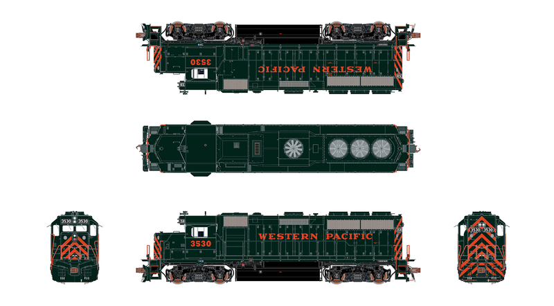 ScaleTrains Rivet 40230 HO Scale EMD GP40 Phase II Western Pacific WP 3530