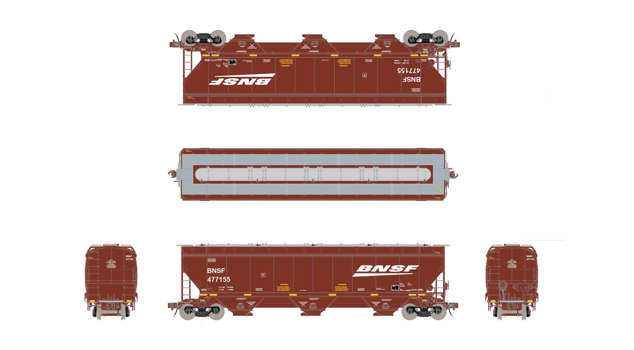 ScaleTrains Rivet 40312 HO Scale Gunderson 5188 Covered Hopper BNSF 477360