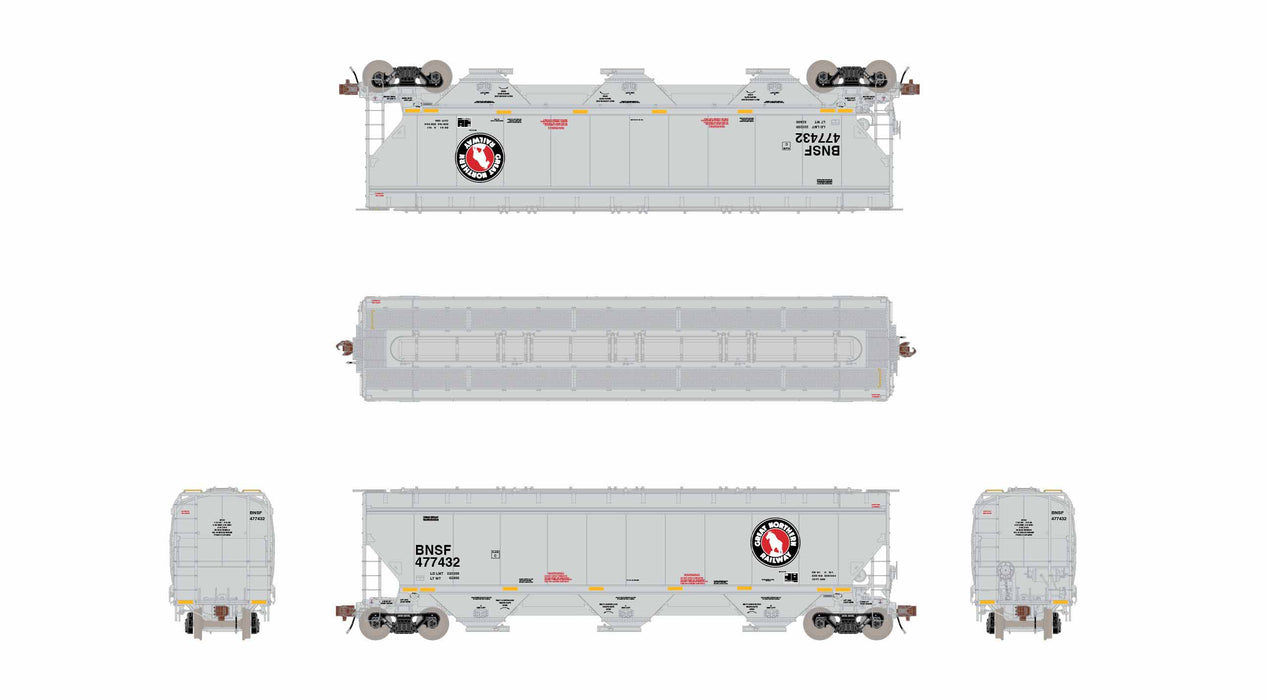 ScaleTrains Rivet 40320 HO Scale Gunderson 5188 Covered Hopper GN / BNSF 477432