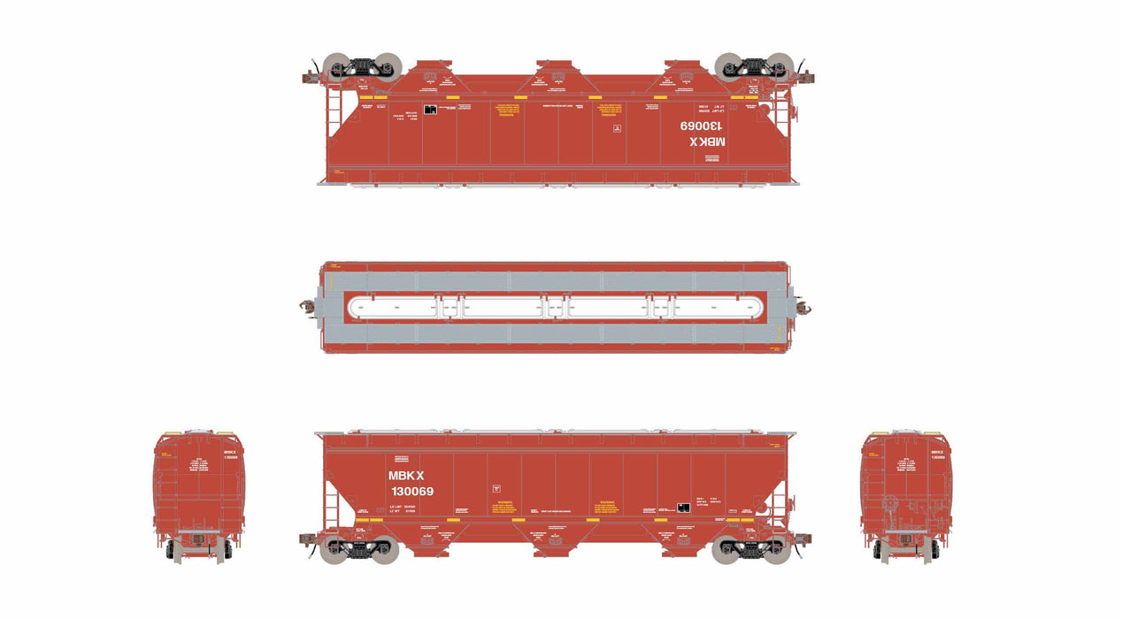 ScaleTrains Rivet 40322 HO Scale Gunderson 5188 Covered Hopper MBKX 130077