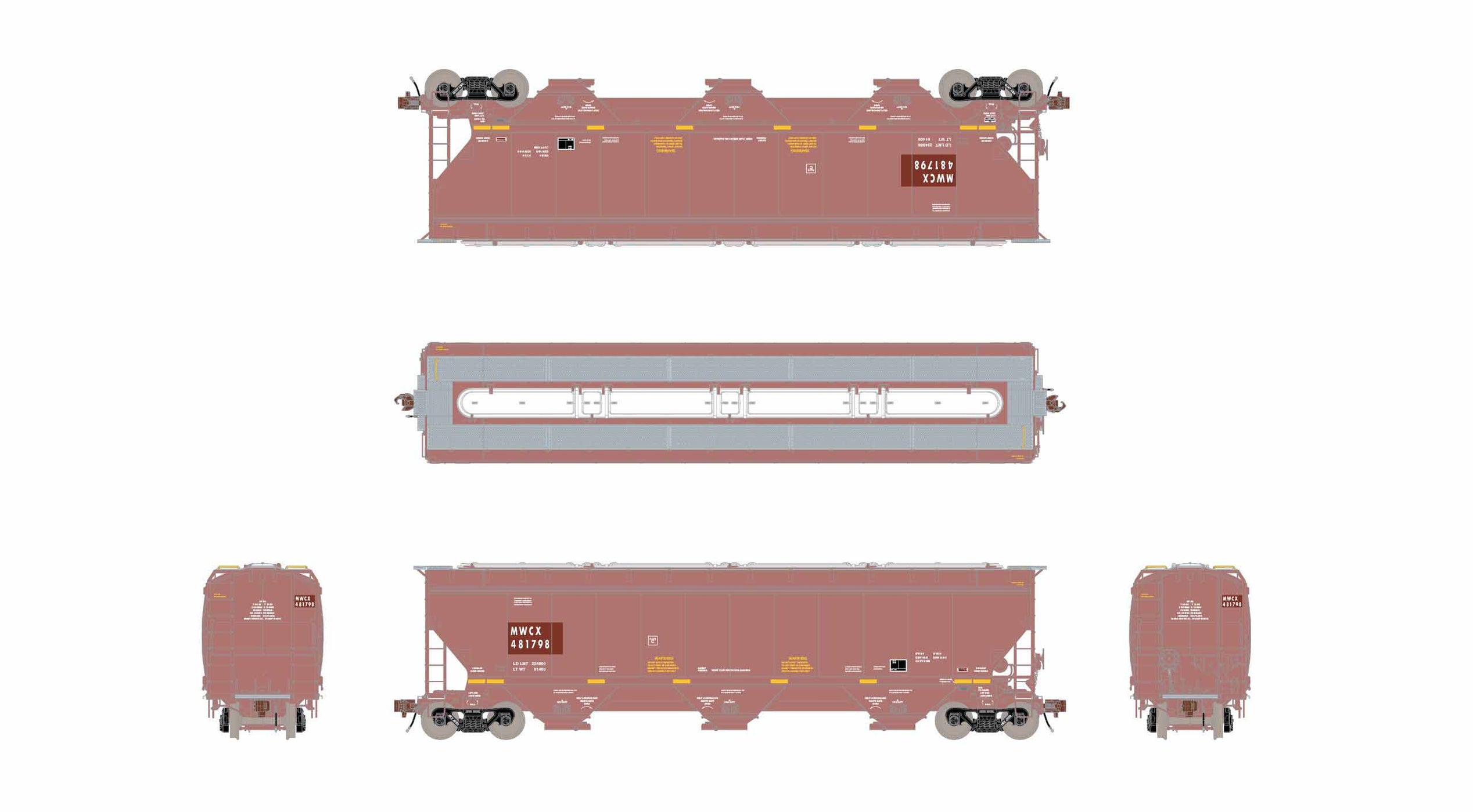 ScaleTrains Rivet 40325 HO Scale Gunderson 5188 Covered Hopper Patched ...