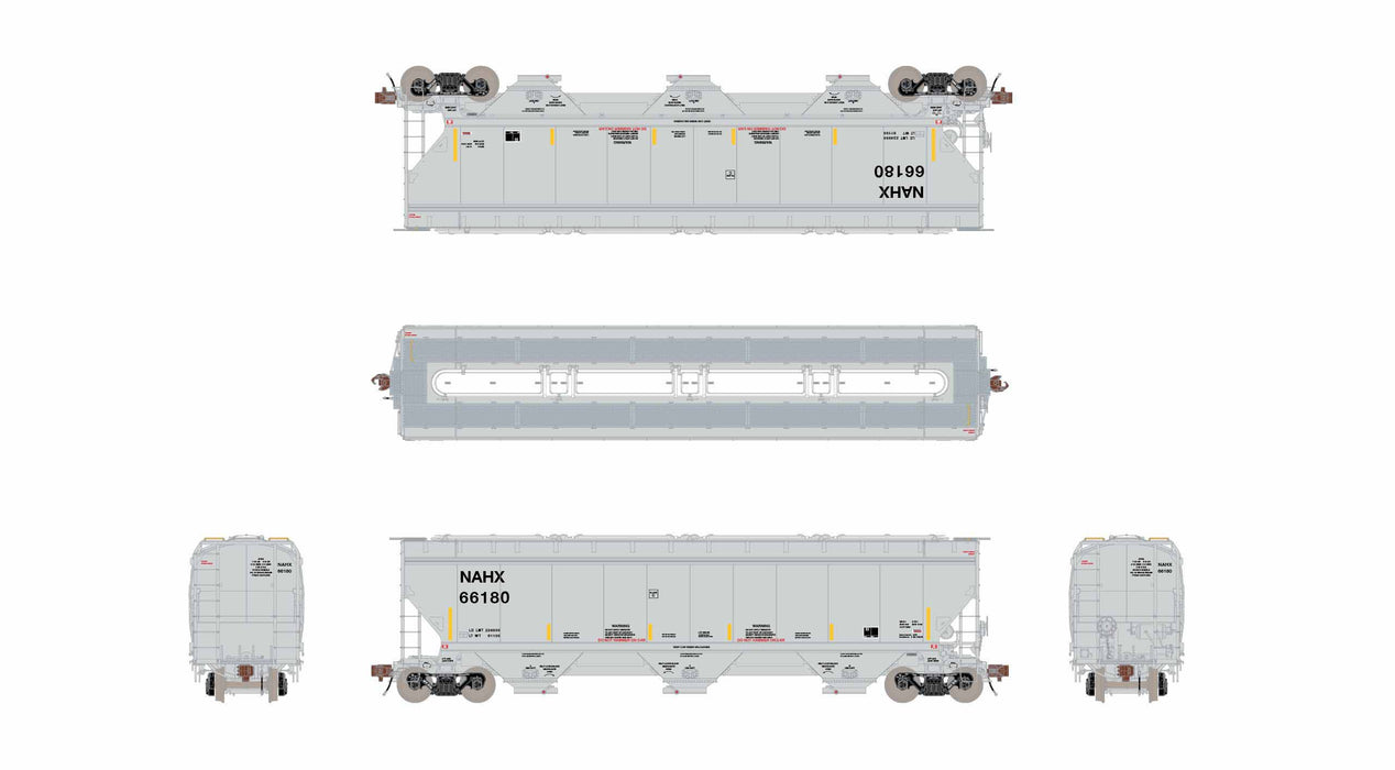 ScaleTrains Rivet 40335 HO Scale Gunderson 5188 Covered Hopper NAHX 66252