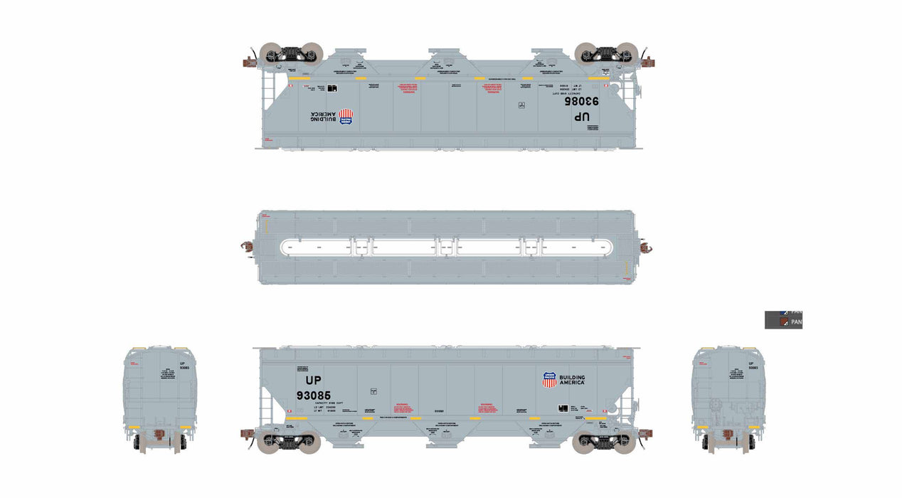 ScaleTrains Rivet 40340 HO Scale Gunderson 5188 Covered Hopper Union Pacific UP 93358