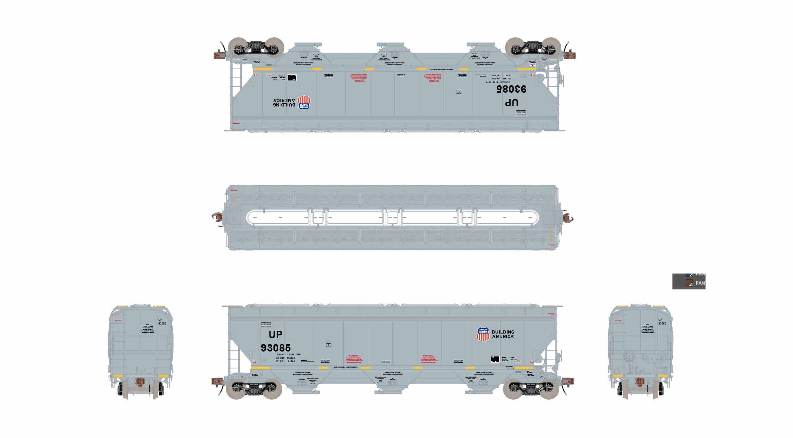 ScaleTrains Rivet 40341 HO Scale Gunderson 5188 Covered Hopper Union P ...