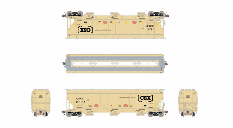 ScaleTrains Rivet 40402 HO Scale Gunderson 5188 Covered Hopper CSXT 262101