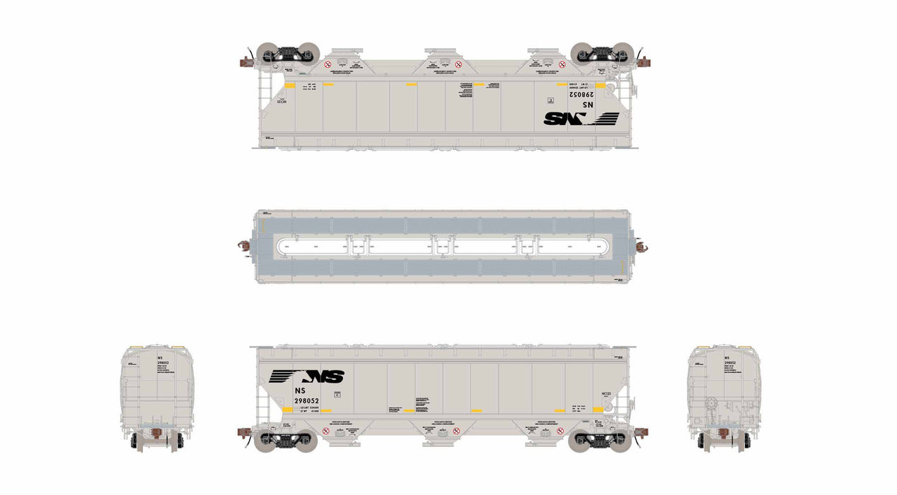 ScaleTrains Rivet 40404 HO Scale Gunderson 5188 Covered Hopper Norfolk Southern NS 298052