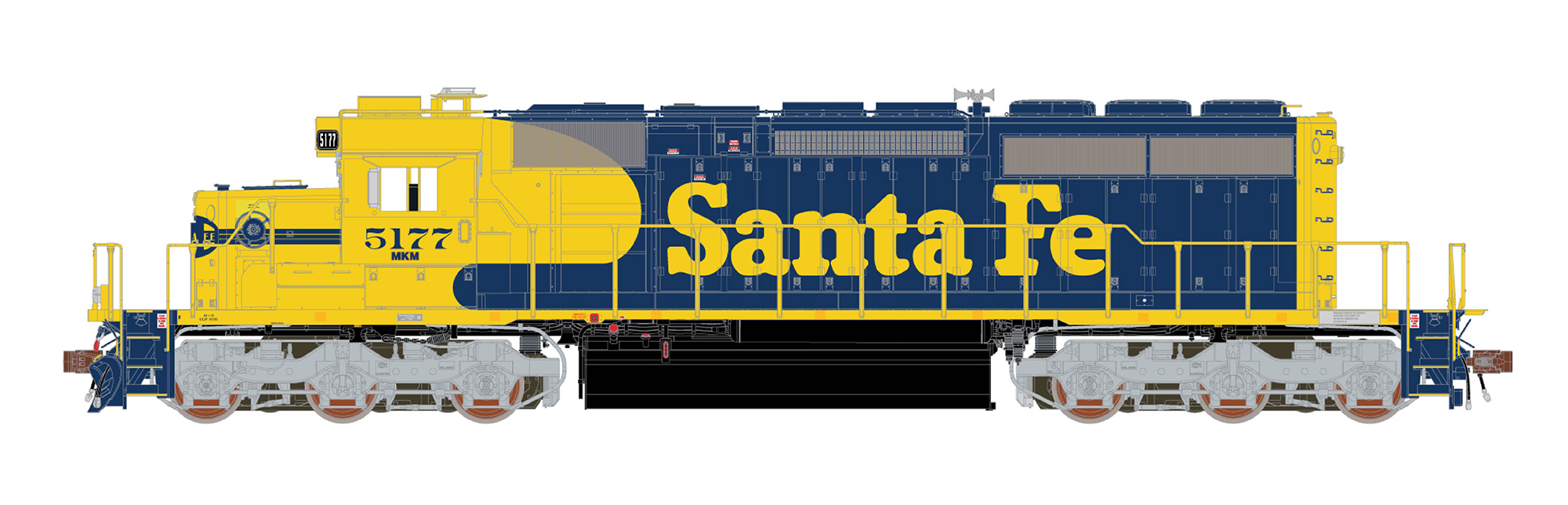 ScaleTrains Rivet 40745 HO Scale EMD SD40-2 Santa Fe ATSF 5177 - DCC & Sound (with Ditch Lights)