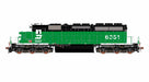 ScaleTrains Rivet 40753 HO Scale EMD SD40-2 Burlington Northern BN 6351 - DCC & Sound (White Face)