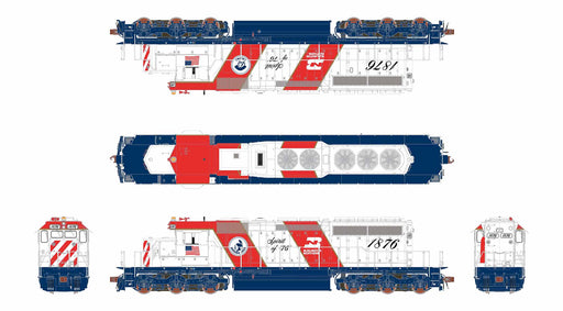 ScaleTrains Rivet 40755 HO Scale EMD SD40-2 Burlington Northern BN 1876 - DCC & Sound (Bicentennial)