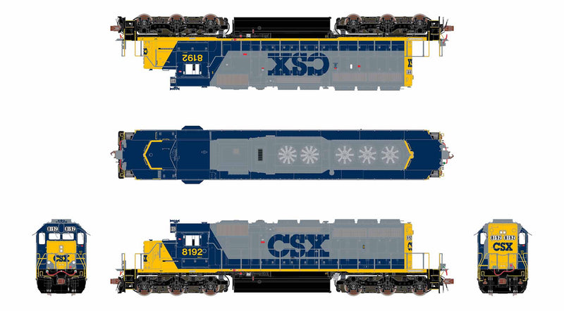 ScaleTrains Rivet 40772 HO Scale EMD SD40-2 CSX 8192 - DC (YN2 with Ditch Lights)