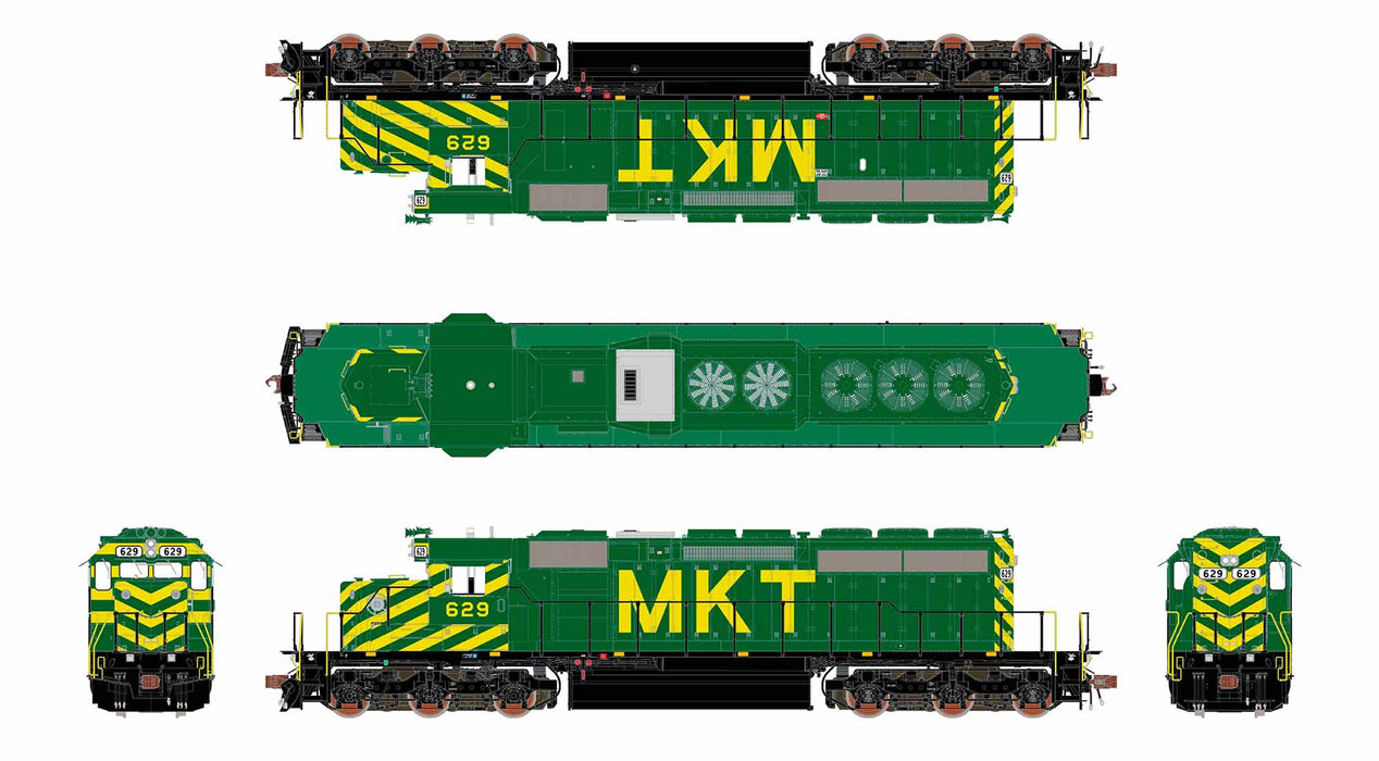 ScaleTrains Rivet 40788 HO Scale EMD SD40-2 Missouri-Kansas-Texas MKT 635 - DC