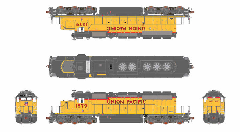 ScaleTrains Rivet 40801 HO Scale EMD SD40-2 Union Pacific UP 1579 - DCC & Sound (SD40N Rebuild 88" Nose)