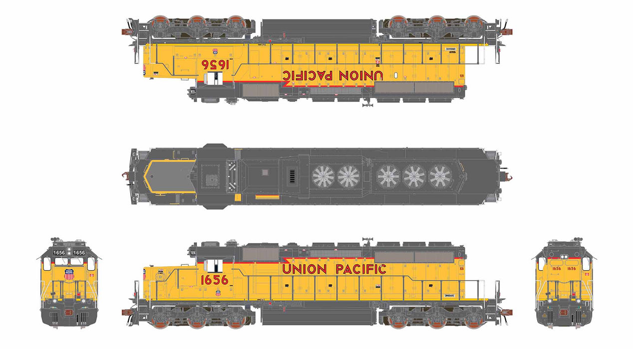 ScaleTrains Rivet 40803 HO Scale EMD SD40-2 Union Pacific UP 1656 - DCC & Sound (SD40N Rebuild 116" Snoot Nose)