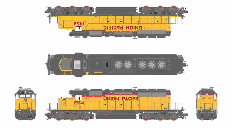 ScaleTrains Rivet 40808 HO Scale EMD SD40-2 Union Pacific UP 1954 - DC (SD40N Rebuild 88" Nose)