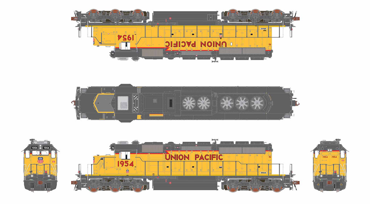 ScaleTrains Rivet 40808 HO Scale EMD SD40-2 Union Pacific UP 1954 - DC (SD40N Rebuild 88" Nose)