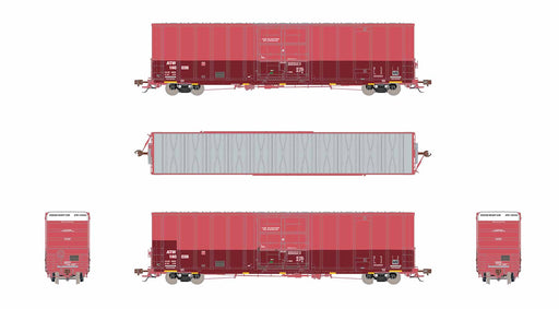 ScaleTrains Rivet 40991 HO Scale Trinity 60' 7500 12' Plug-Door High-Cube Boxcar Atlantic & Western ATW 140036 (Patched)