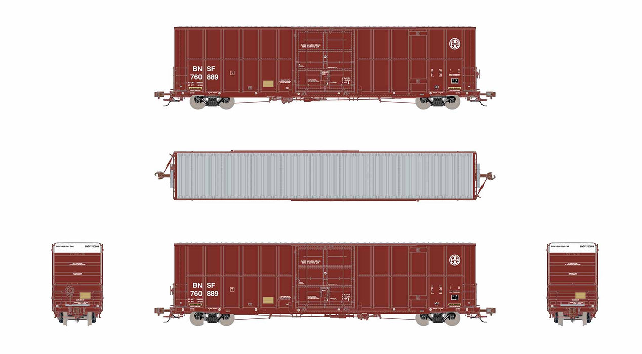 ScaleTrains Rivet 40992 HO Scale Trinity 60' 7500 12' Plug-Door High-Cube Boxcar BNSF 760889 (Circle Cross Logo)