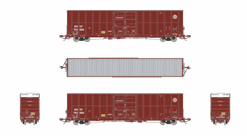 ScaleTrains Rivet 40993 HO Scale Trinity 60' 7500 12' Plug-Door High-Cube Boxcar BNSF 760923 (Circle Cross Logo)