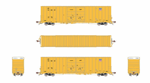 ScaleTrains Rivet 41023 HO Scale Trinity 60' 7500 12' Plug-Door High-Cube Boxcar Union Pacific UP 700028 (Anti-Vandalism Reporting Marks with Conspicuity Stripes)