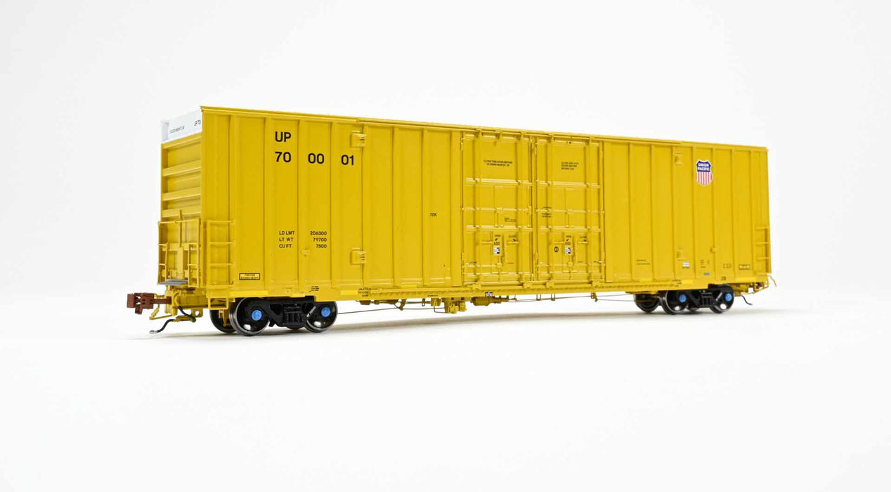 ScaleTrains Rivet 41027 HO Scale Trinity 60' 7500 12' Plug-Door High-Cube Boxcar Union Pacific UP 700246 (Anti-Vandalism Reporting Marks with Conspicuity Stripes)