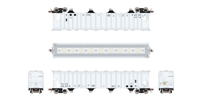 ScaleTrains Rivet HO Scale PS 5820 Covered Hopper Pullman Leasing PLCX