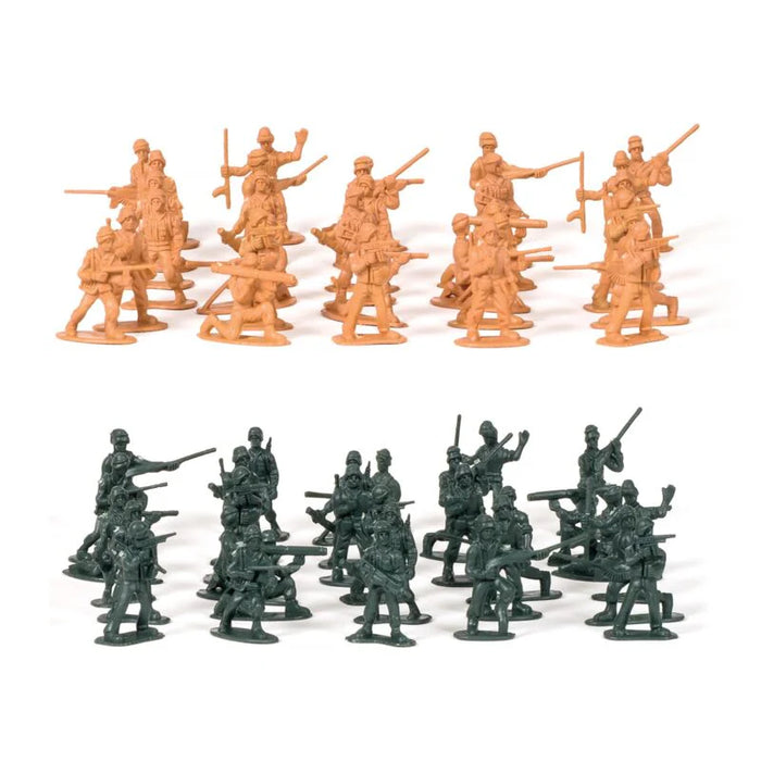Schylling Retro Miniature Soldiers with Two Armies (60 Pieces)