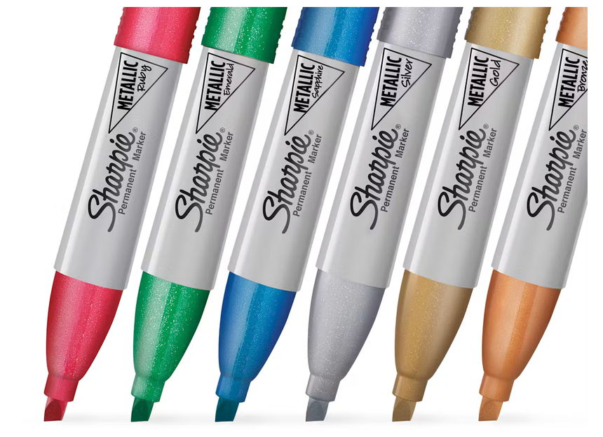Sharpie Chisel Tip Metallic Assorted Colors Sharpie Markers (6 Pack)