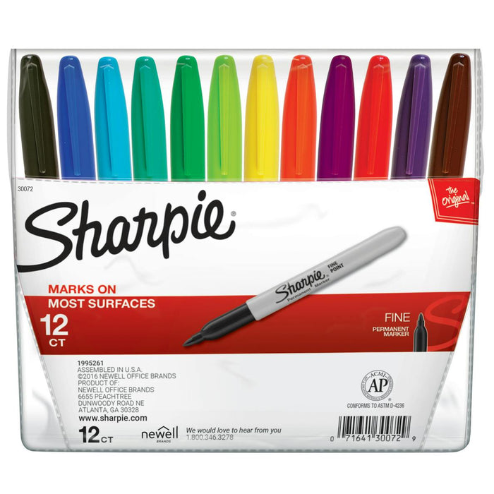 Sharpie Fine Assorted Colors Sharpie Markers (12 Pack)