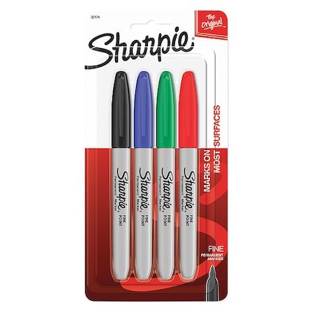 Sharpie Fine Black/Red/Blue/Green Sharpie Markers (4 Pack)