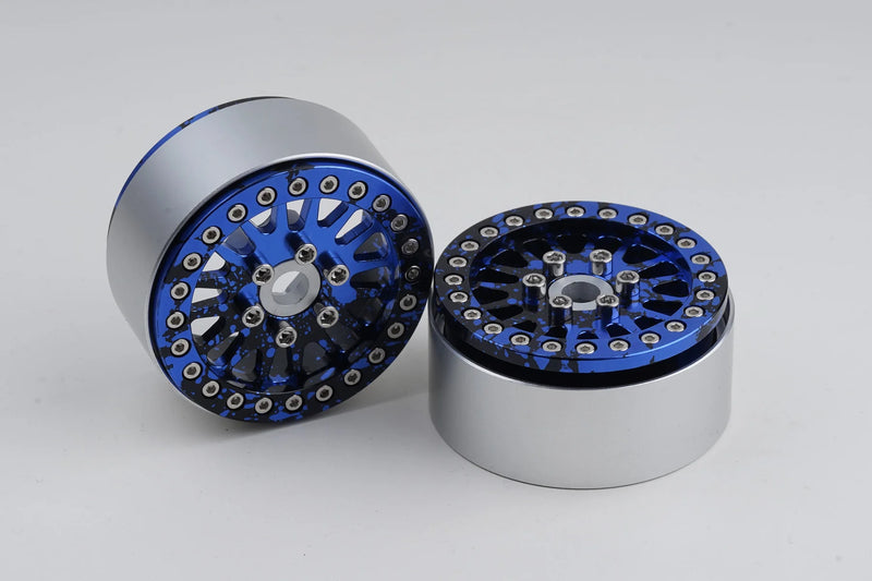Shift RCS Blue Splash Maverick 1.9" Beadlock Wheels (1 Pair)