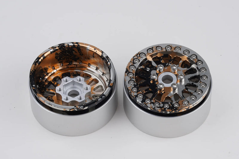Shift RCS Copper/Silver Splash Maverick 1.9" Beadlock Wheels (1 Pair)