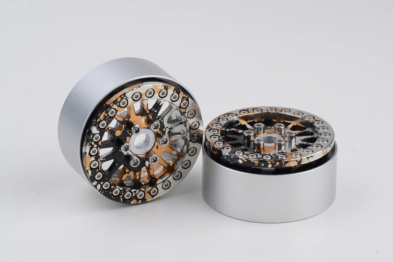 Shift RCS Copper/Silver Splash Maverick 1.9" Beadlock Wheels (1 Pair)