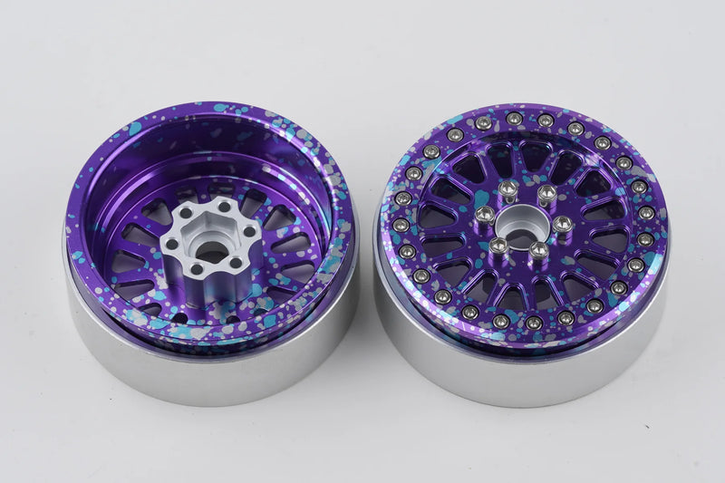 Shift RCS Purple Splatter MAVERICK 2.2" Beadlock Wheels (1 Pair)