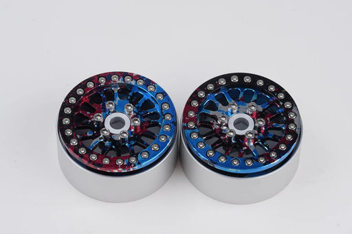 Shift RCS Red/Blue/Black Splash Maverick 1.9" Beadlock Wheels (1 Pair)