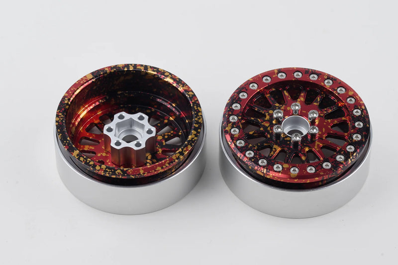 Shift RCS Red Splatter MAVERICK 2.2" Beadlock Wheels (1 Pair)