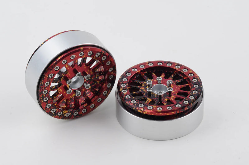 Shift RCS Red Splatter MAVERICK 2.2" Beadlock Wheels (1 Pair)