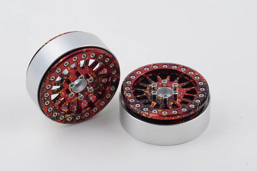 Shift RCS Red Splatter MAVERICK 2.2" Beadlock Wheels (1 Pair)