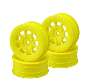 J Concepts 3397Y Yellow 9 Shot 2.2" Front Buggy Wheels with 12mm Hex 4 Pack