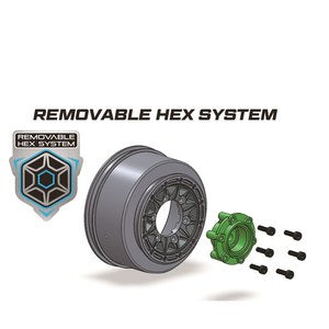 Louise RC L-T3223SB SC-Uphill Soft Tires on Black Rim with Removable Hex for 1/10 Short Course (1 Pair)