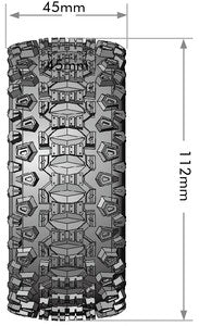 Louise RC L-T3223SB SC-Uphill Soft Tires on Black Rim with Removable Hex for 1/10 Short Course (1 Pair)