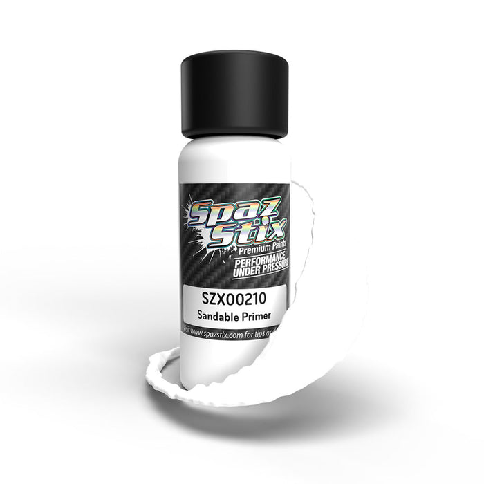 Spaz Stix 00210 High Quality Sandable Primer Airbrush Ready Paint, 2oz Bottle
