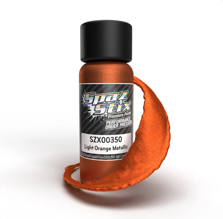 Spaz Stix 00350 Light Orange Metallic Airbrush Ready Paint, 2oz Bottle