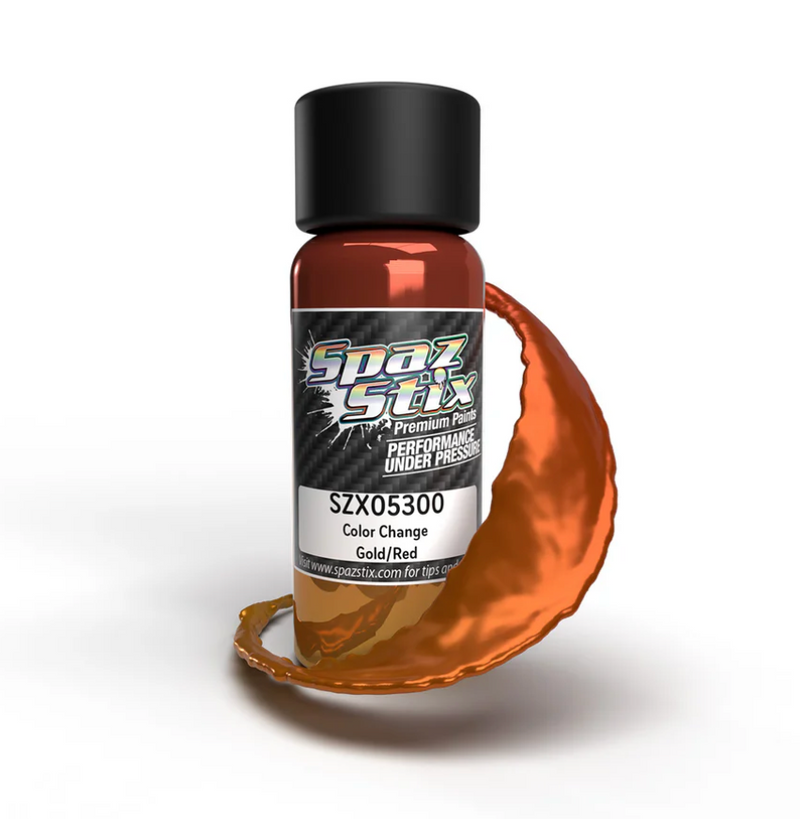 Spaz Stix 05300 Gold/Red Color Changing Airbrush Ready Paint, 2oz Bottle