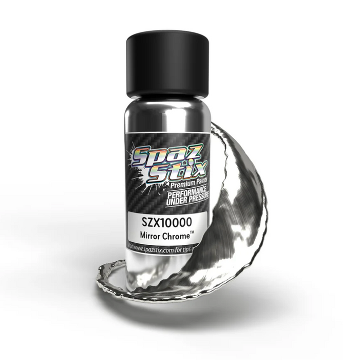 Spaz Stix 10000 Ultimate Mirror Chrome Airbrush Ready Paint, 2oz Bottle