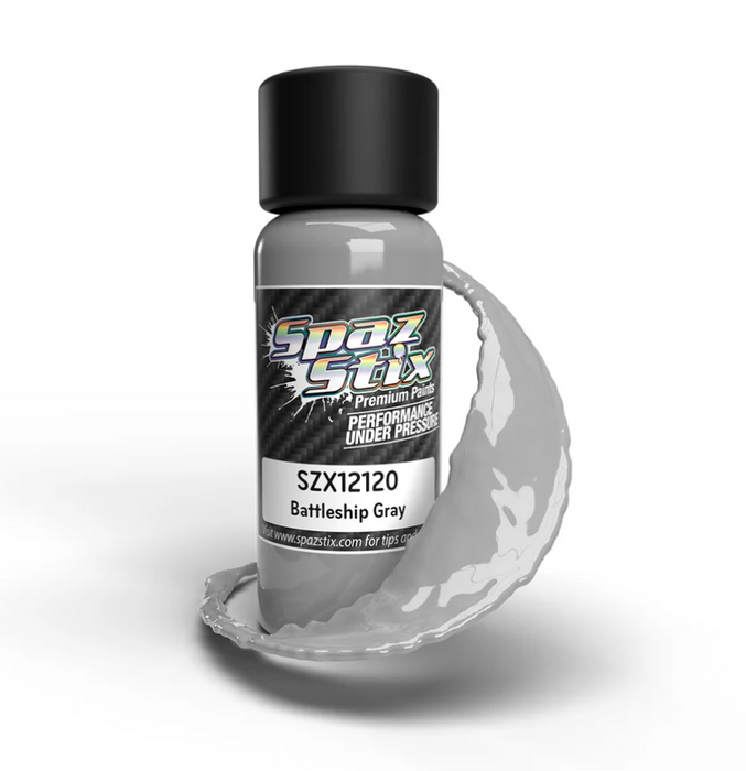 Spaz Stix 12120 Battleship Gray Airbrush Ready Paint, 2oz Bottle
