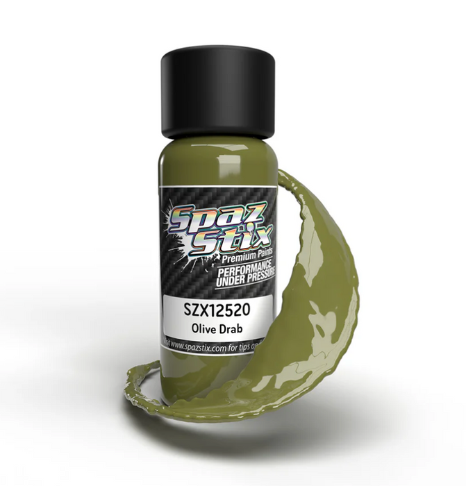 Spaz Stix 12520 Olive Drab Airbrush Airbrush Ready Paint, 2oz Bottle